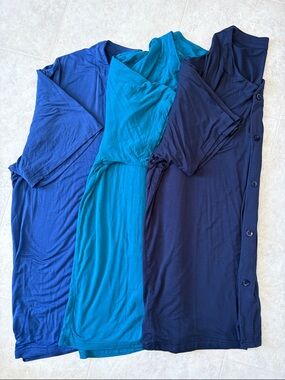 Set of Three Blue Tees - Ocean, Teal, Navy